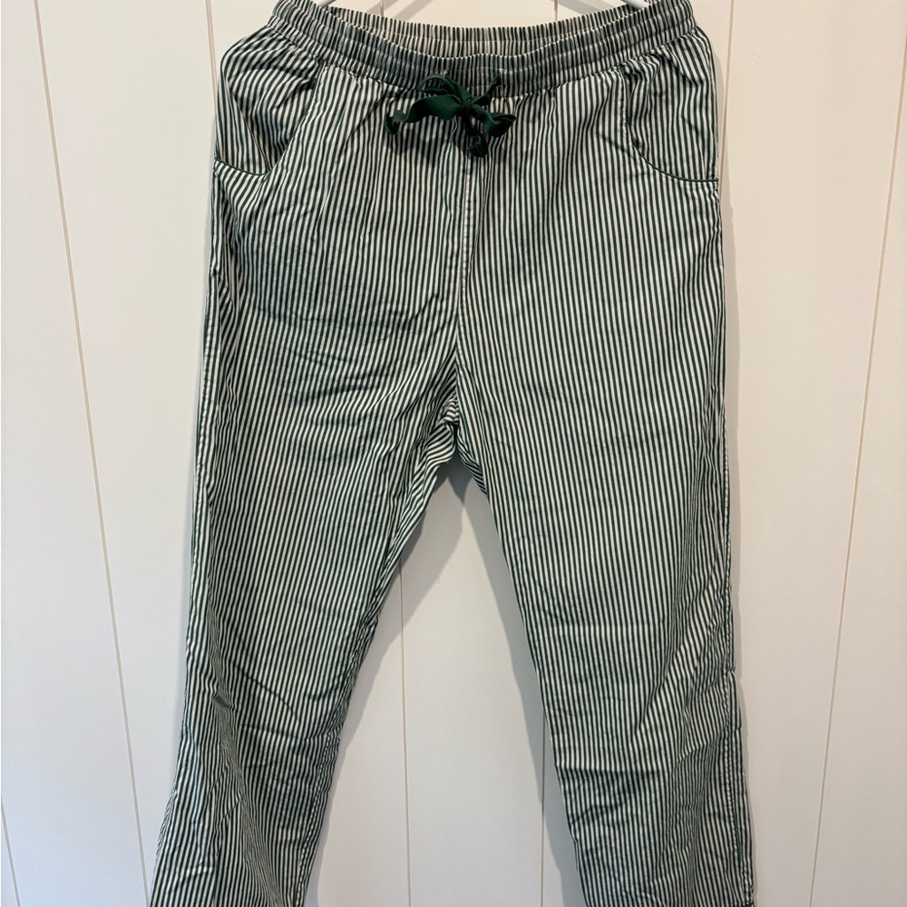 Striped Green LAKE poplin cotton men’s pajamas